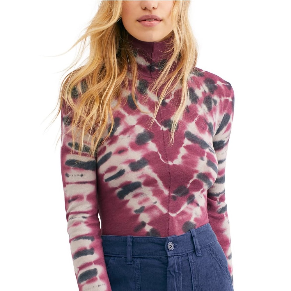 Free People Psychedelic Turtleneck Top
